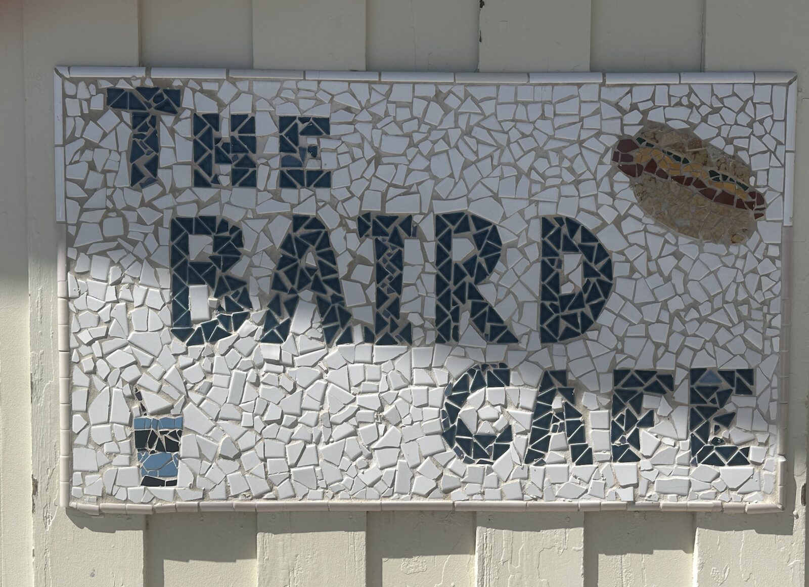 The Baird Cafe mosaic sign
